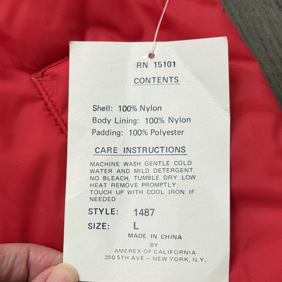 Vtg Current Seen Puffer Vest Jacket Red Blue Large Nylon Polyester - Picture 5 of 5